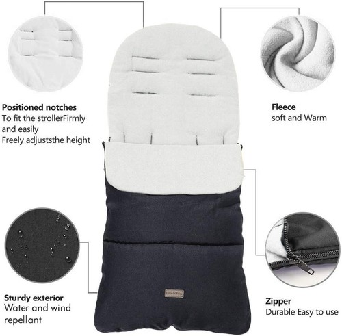 Baby winter footmuff - footmuff, black