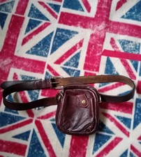 Vintage Brown Leather Fanny Pack Bum Bag Waist Bag 80s/90s Zip Closure Unisex