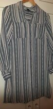 Gorgeous Gok Wan Grey Pink White Striped Shirt / Dress Size 8 R