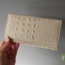 Vintage Pell Mell Alligator Croc Effect Cream Real Leather Purse Wallet Unused