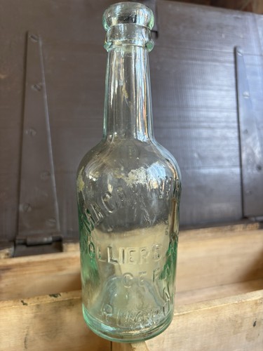 Antique glass brewer bottle - glass,