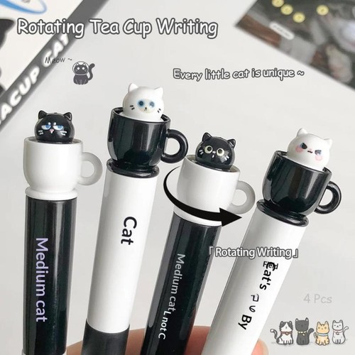 Cute teacup cat gel pens - teacup,