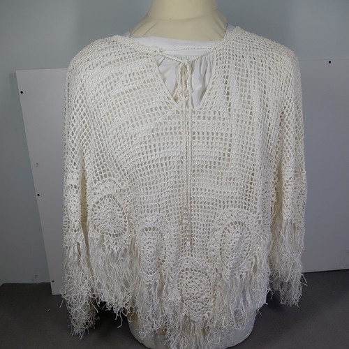 White poncho shawl lace - shawl, gypsy
