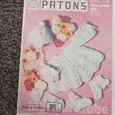 Matinee Jacket, Bootees & Mitts 18" -19" DK PHOTOCOPY VINTAGE