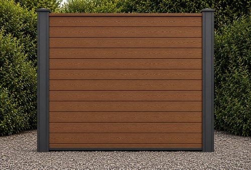 Complete teak composite fence - complete,