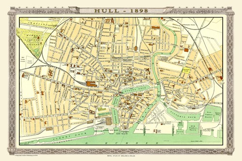 Old map hull 1898 - 1898, the