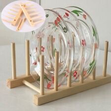 Wood Plate Cup Rack Pot Lid Holder Drying Storage Stand Kitchen Organizer