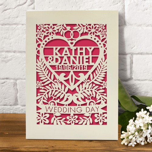 Personalised wedding day - personalised, card