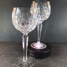 Waterford LISMORE HOCK  Cut Crystal Wine Hock wine Glasses 7.5”  VGC set of 2