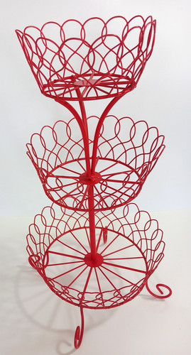 Vintage tier wire stand red - vintage,