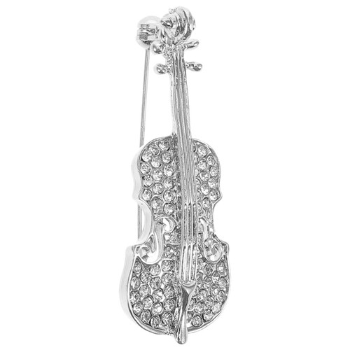Violin brooch pins rhinestone - brooch,