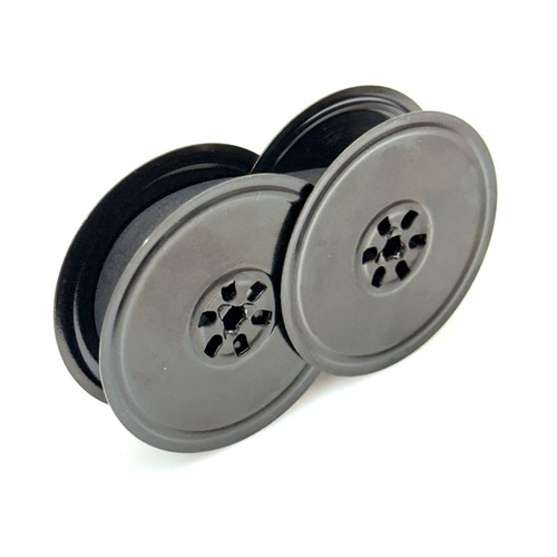 Black ribbon metal spools - black,