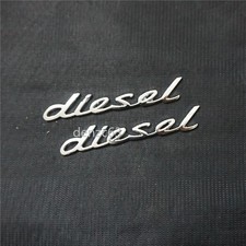 2x Chrome Silver diesel Metal