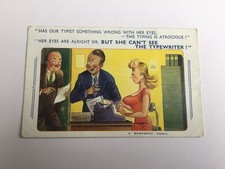 A Bamforth Brown Triangle Postcard No 1668 Comic Series  Fitzpatrick  Typist