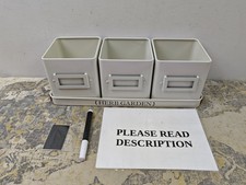 PERFNIQUE Indoor Herb Garden Planter Set With Tray, Farmhouse Plant Pots, Window