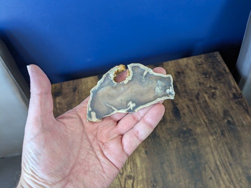Natural agate geode slice - natural,