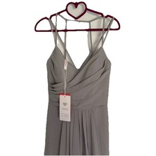 JJ’s House UK 10 Silver A Line Floor Length  Bridesmaid Dress BNWT