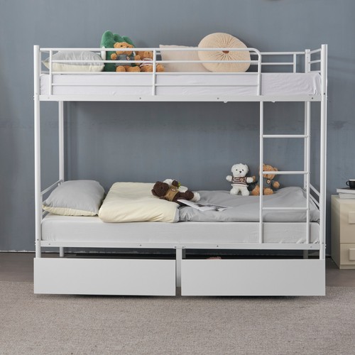 White 3ft metal bunk - bunk, frame