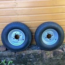 X2 commercial Trailer tyre and Steel Wheel Rim s 10 Inch 4 stud  PCD 3.5A x 10H2