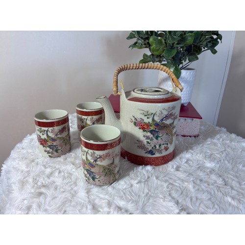 Vintage peacock tea set - vintage,