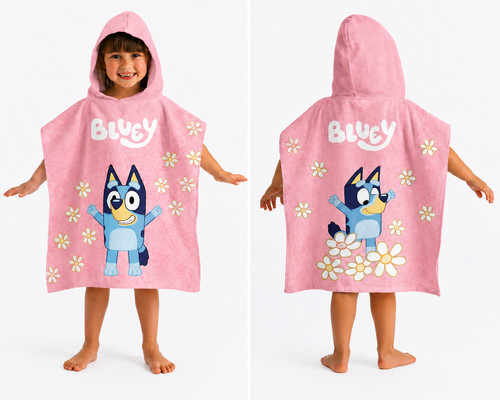 Bluey girls hooded - girls, poncho
