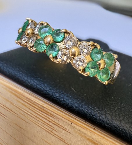 18ct gold emerald - emerald, diamond