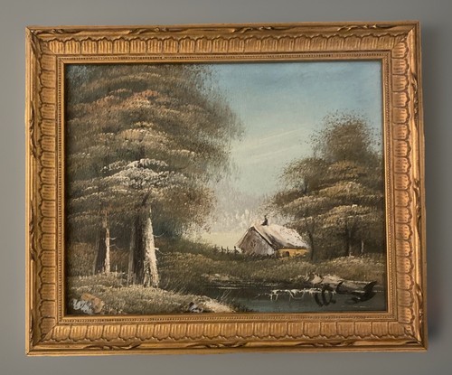 Vntg original art oil - art, painting