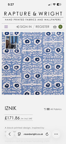 Rapture wright iznik blue - rapture, &