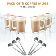 6 X Latte Coffee Glasses