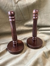2 Dark Wood Wool Yarn Spool