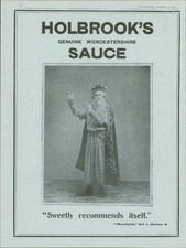 1904 COLOUR  Antique Print - ADVERTISING Holbrooks Worcestershire Sauce (359)