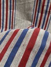 Vintage 1950s / 1960s French Woven Stripe Fabric Length