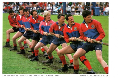Postcard blank tug - war, at