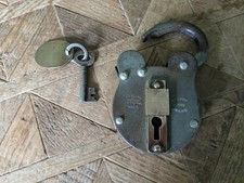Belfry Secure 2 Lever Vintage Metal & Brass Padlock Original Key Works Perfectly