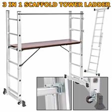 Heavy Duty Aluminium 3 IN 1 Scaffolding Tower Ladder Decorator Work Platform