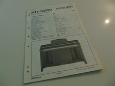 Roland Digital Intelligent Piano KR-5500 Keyboard Service Notes Repair Manual