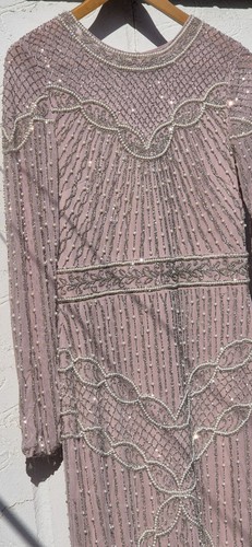 Pink beaded pearl sequin - pearl, maxi