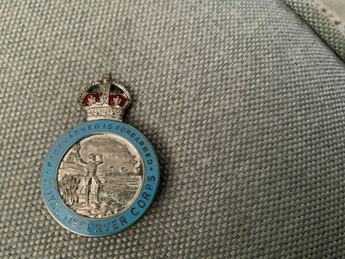 Royal observer corps lapel pin - corps,