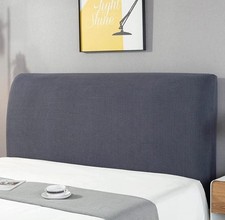 Hamon Bed Headboard Cover Stretchable Dustproof 150cm For 140-160 Cm Dark Gray