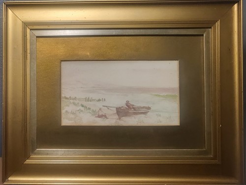 Watercolour seascape rowing - seascape,