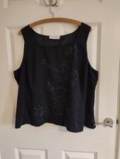 Spirito Di  Artigiano Black And Silver Top Size 16