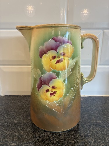 Antique vintage jug - vintage, pansy
