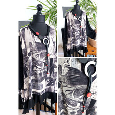 Black LADIES TUNIC Top Blouse