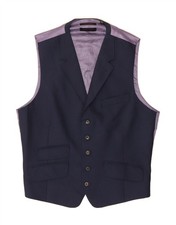 TED BAKER Mens Waistcoat Size 40 Large Navy Blue Wool AC09
