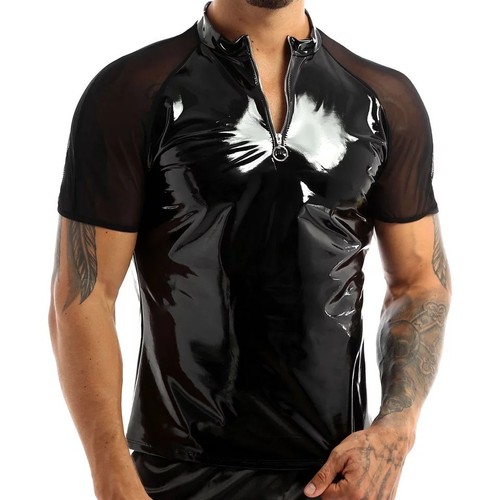 Men shiny shirts patent - shiny,