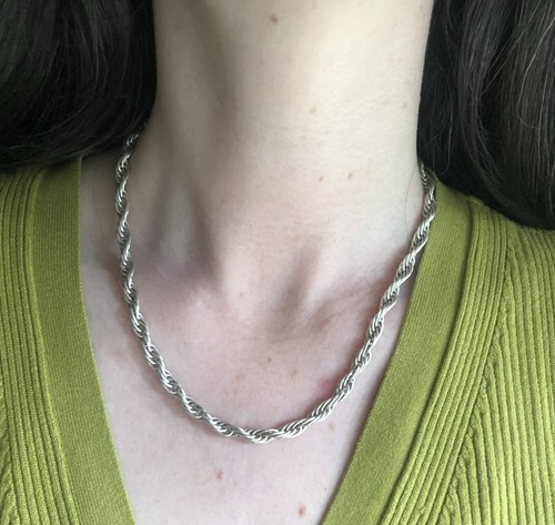 Sterling silver necklace heavy - silver,