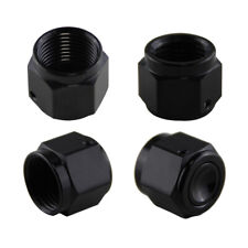 4PCS Aluminum Adapter Female Flare Cap/Plug/Nut Fitting 8-AN AN8 3/4"-16 Black