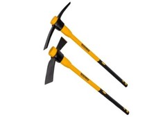 Roughneck 2 Piece Fibreglass Handled Pick (Axe) Mattock & Cutter Mattock Set