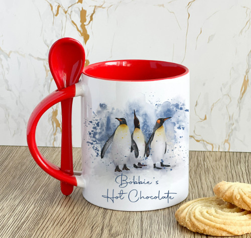 Personalised penguin mug