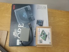 PC ENGINE JAPANESE BOXED CONSOLE  3RD PARTY POWER ADAPTER& HDMI ADAPTER GOOD CND